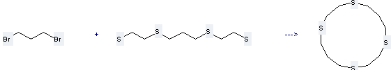 1,4,8,11-Tetrathiacyclotetradecane can be prepared by 1,3-Dibromo-propane and 3,3'-Propane-1,3-diylbissulfanyl-bis-ethanethiol